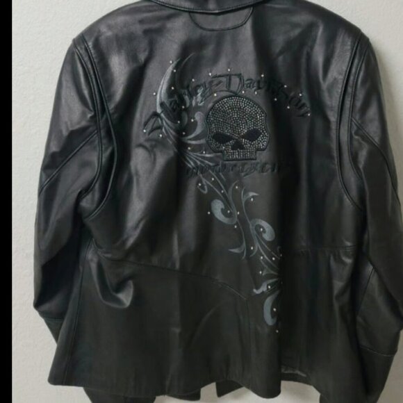 Harley-Davidson Jackets & Blazers - Women's Genuine Harley Davidson Wicked Willie Bling Leather Jacket 1W NWOT​